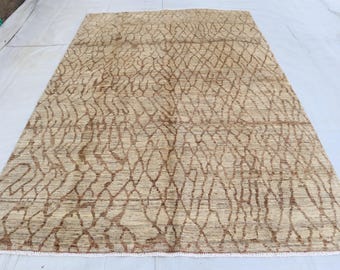 6x9 ft Afghan Gabbeh Rug, Handmade wool Rug, Turkmen Tribal Rug, Natural dyes Wool rug, Bedroom Rug, Livingroom Carpet, Kitchen Office Rug