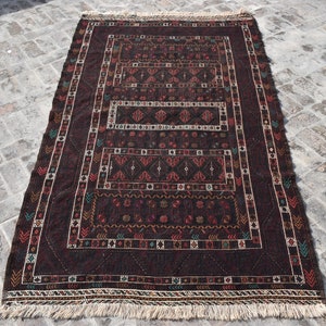 8.8 x 5.0 Ft Vintage Afghan Tribal Nomadic Sumak Kilim, Vintage Turkmen kilim, Handmade Turkomon Vintage Kilim Rug, Natural dyed Wool Kilims