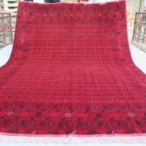 Custom Sizes, Afghan Bokhara Sherin Tegap Rug, High Quality Handmade Afghan Red Rug, Turkmen Tribal Rug, Living Room Décor, Bedroom Area Rug