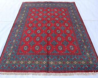 5 x 8 フィートのアンティークピース コーカサス地方の花柄デザイン