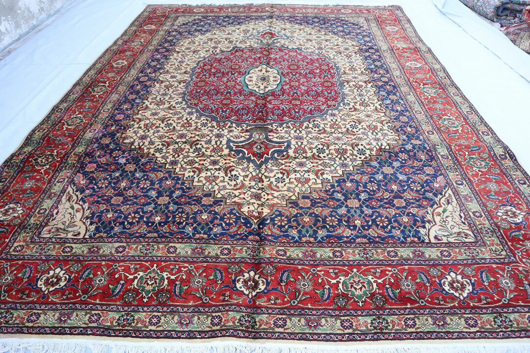 Large Area 10x13 Ft Vintage Rug, Palace Size Area Rug, Soft Pile Wool ...