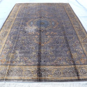Gray Floral Silk Area Rug 7x10 ft Afghan Hand Knotted Silk Rug, Afghan Floral Silk Rug, Chinese Home Decor Rug, Rugs For Living Room, Office