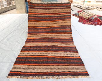 3'5x6'5 ft Ft Vintage kilim rug, Antique Afghan rug, Turkmen Kilim Rug, natural Vegi dye kilims, 100% Wool rug, Afghan rug, Antique Kilm rug