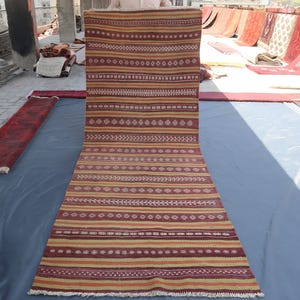 Antique Mashwani Runner Rug, 3&#39;6x9&#39;5 ft, Vintage Afghan Runner Rug, Geometric Runner Rug, Turkmen Tribal Rug, Boho Rug, Hallway Kitchen Rug