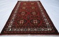 1970s Antique Faded Rug, 4x7 High Pile Hand knotted Wool Rug, Geometric Baluchi Rug, Handmade Oriental Rug, Turkmen Tribal Rug, Bedroom Rugs product logo