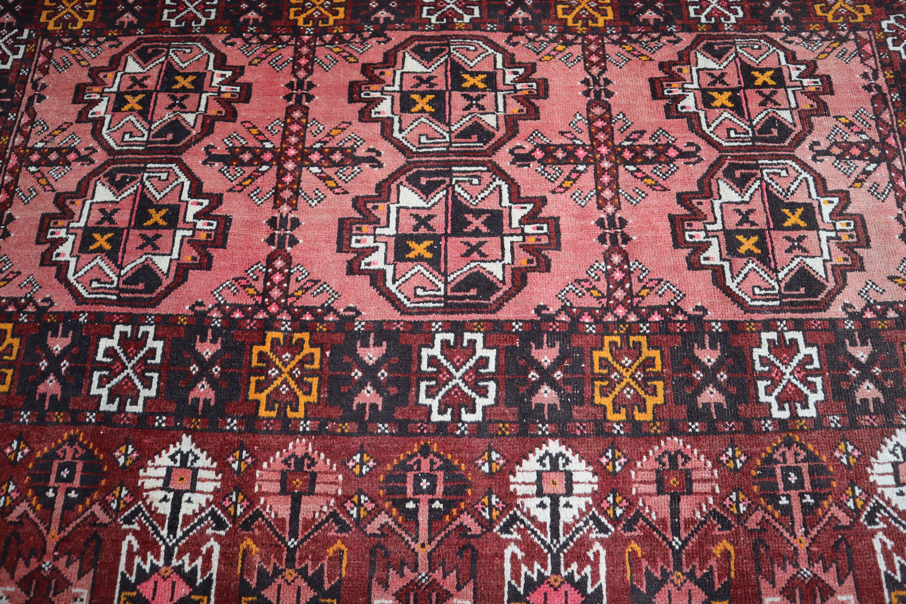 アフガニスタンアンティークテラコッタブハララグ、3'1 x 5'6 フィート