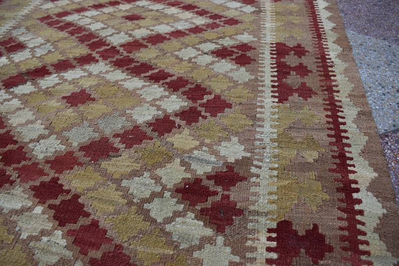 6.8 x 3.8 Ft Traditional afghan kilim vintage natural colours 100/% wool flat weave area rug bohemian,Afghan kilim,Runner kilim,Tribal kilim