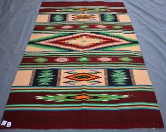 Alfombra Kilim Turcomana Geométrica Afgana de 1,35 m x 1,95 m, Kilim Turco Oriental, Alfombra para Decoración del Hogar, Alfombra para Sala de Estar y Comedor