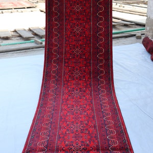 Too Long Bokhara Runner 16.7 x 2.8 Ft Handmade Wool Hallway Runner Carpet Oriental Turkmen Rug, Ersari Wool Rug, Stair Runner Rug 17x3 Feet