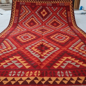 8&#39;1 x 5&#39;1 Ft Highest Quality Turkmen Handmade Kilim Rug, Geometric Vintage Looks Kilim, Decorative Any Room Rug, Afghan Chobi Vegi Kilim Rug