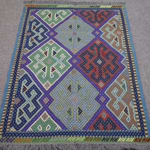 3x4 Vintage Kilim Rug, Handwoven Kilim Rug, Afghan Kilim Rug, Modern Kilim Rug, Geometric Flatweave Kilim, Kelim Teppich, 100% Organic wool