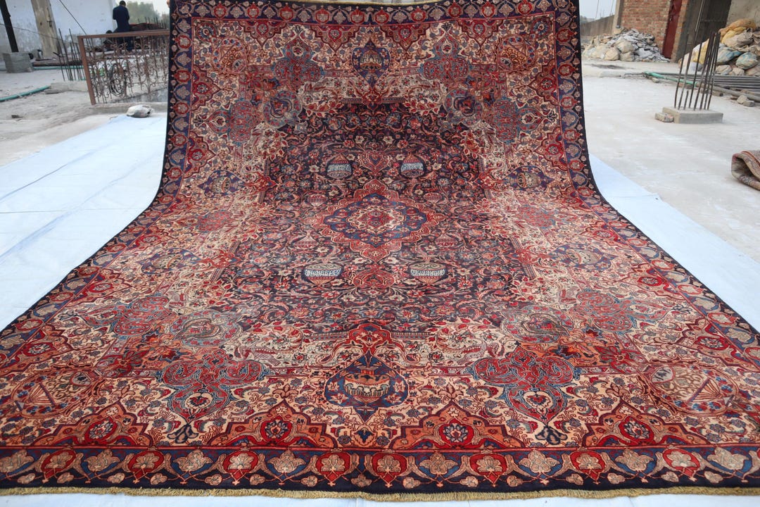 1960s Antique Pictorial Rug- Large Vintage Pictorial Area Rug- 10x13 ...