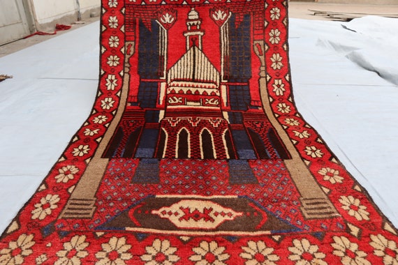 Vintage Turkish Prayer Rug/ Afghan hand Knotted Wool Rug/ 4.7 x 2.6 Ft Tribal Vintage Bokhara Area Rug/ Oriental Turkmen Rug, Home Decor Rug