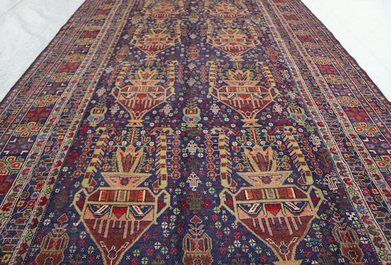 vintage Afghan【アフガンラグ】barjasta マルチカラー