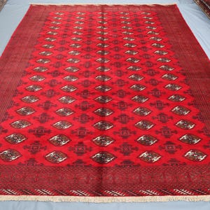 10x13 Turkmen Bokhara Rug, Afghan Hand Knotted Rug, Handmade Wool Rug, Vintage Area Rug, Collector Piece Rug, One of a Kind Turkmen Sara Rug