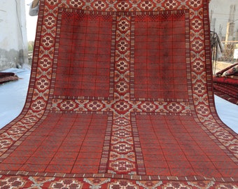 8.11 x 6.6 Ft Large Vintage Afghan Parda Area Rug, Antique Carpet 6x9, Hand Weaved Rug, Tribal Turkish Area Rug For Living Room-Entryway Rug