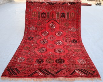 2,7 x 3,8 ft Afghan Teppich, Antiker turkmenischer Gebetsteppich, Sehr feiner Qualität Antiker turkmenischer Gebetsteppich, Vintage Teppich