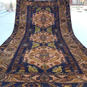 1970s Antique Faded Rug, 3&#39;6 x 6&#39;1 Balochi Rug- Hand Knotted Wool Rug- Oriental Turkmen Rug- Vintage Distressed Rug, Kitchen Bedroom carpet