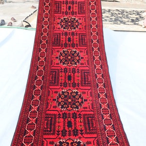 3x20 ft Extra Long Runner rug, Top Quality Afghan Bukhara Rug, Handmade High Pile Soft Wool rug, Oriental Turkmen Bokhara Rug,Hallway runner