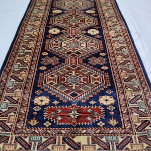 2.8 x 8.7 Ft. High Quality super kazak Rug, afghan Handmade Wool Kazak Runner Rug, Home Decor Carpet, Rug For Bedroom, Bohemian Rug Runner