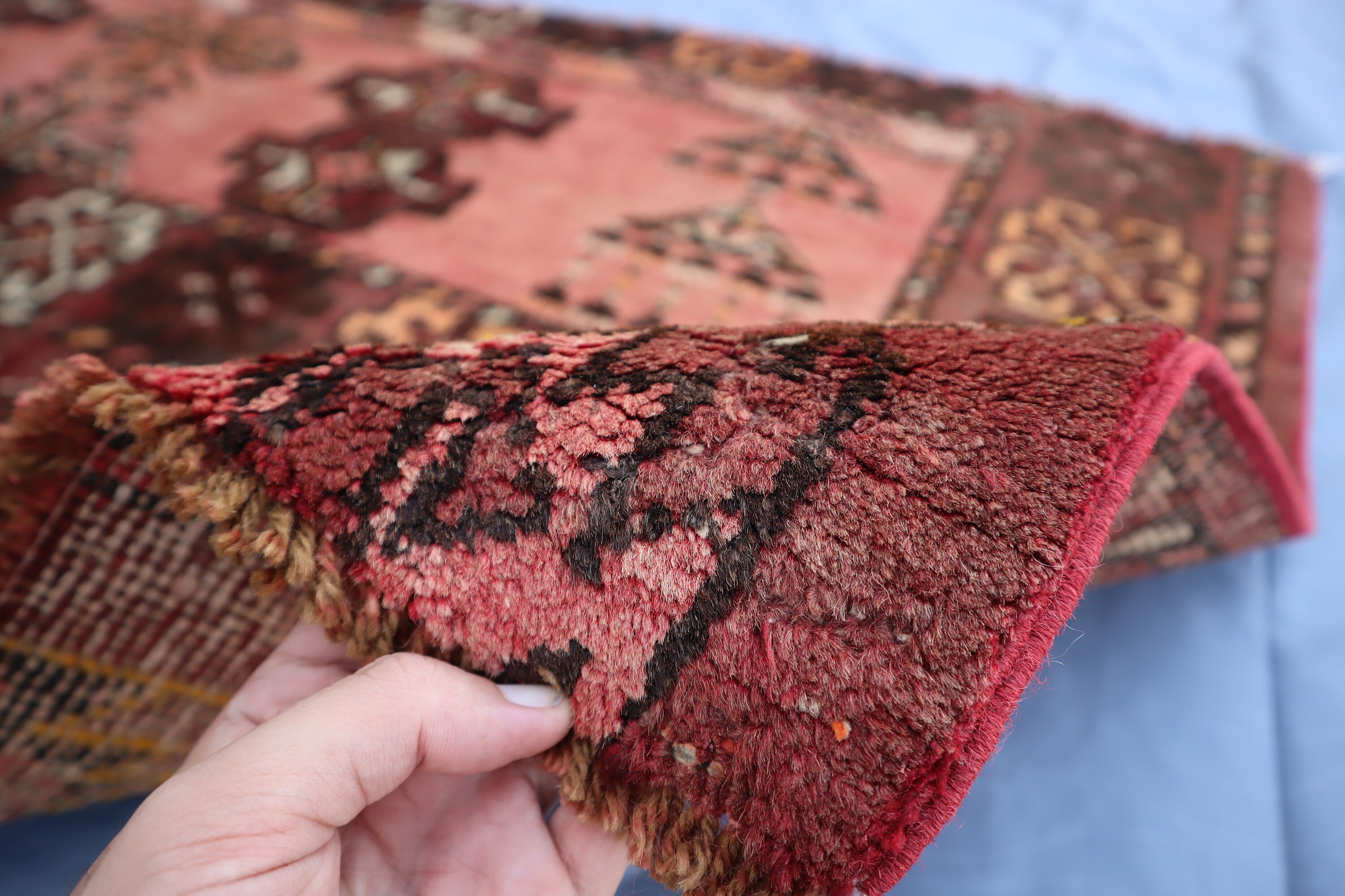 Large Faded Rugs 1930s One of a Kind Antique Faded Rug, Handmade Afghan Tekke Rug, Over ...