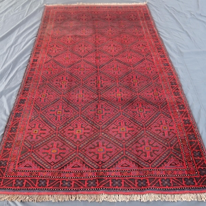 Alfombra Baluchi antigua 5x8&#39;8 Alfombra de lana hecha a mano afgana / Alfombra turcomana oriental / Alfombra tribal afgana vintage / Alfombra de dormitorio / Alfombra de sala de estar para niños