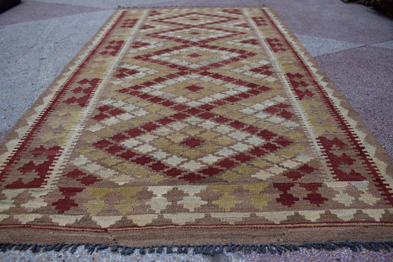 6.8 x 3.8 Ft Traditional afghan kilim vintage natural colours 100/% wool flat weave area rug bohemian,Afghan kilim,Runner kilim,Tribal kilim