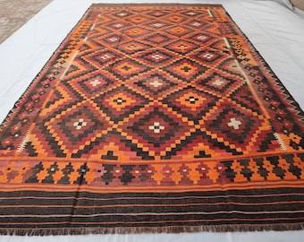 【最終値下げ】 80s ヴィンテージ アフガンラグ　キリム　トライバルラグ 緻密で丁寧なアフガントライバルラグ オールド手織りキリム