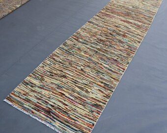 ギャッベ ヴィンテージ ランナー ラグ、3 x 10 フィート アフガン