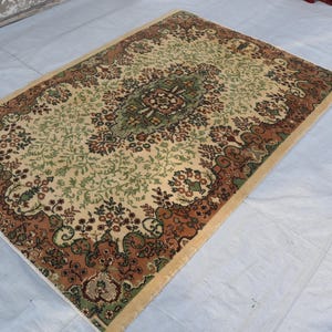 6x8 ft Oriental Area Rug, 5&#39;7x8 ft Turkmen tribal Wool Rug, Rug For Living Room, Bedroom Rug, Vintage Handmade Wool Rug, Dining Table Carpet