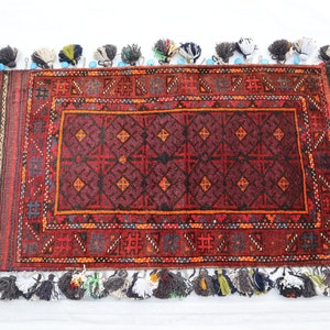Antique Afghan Cushion Cover Rug, Home Decor Rug 100% Handmade Wool Afghan Vintage Cushion Cover Rug, Bohemian Decorative Throw Cushion Rugs