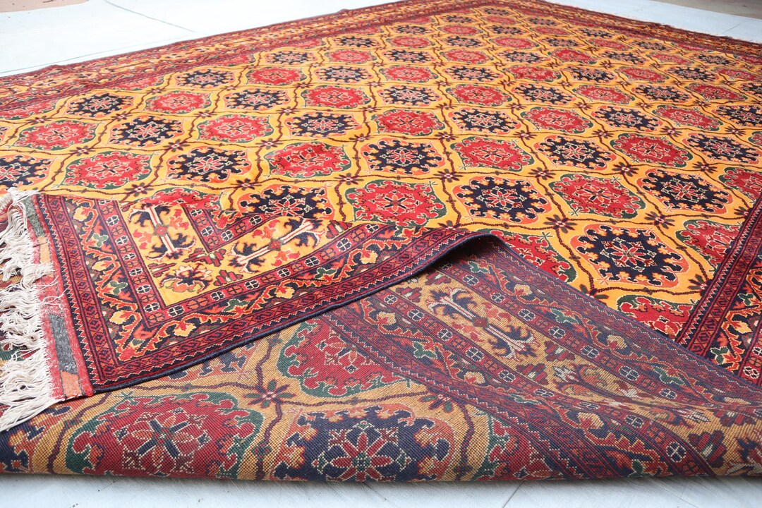 10x16 Large Handmade Wool Area Rug, Afghan Geometric Area Rug, Oriental ...