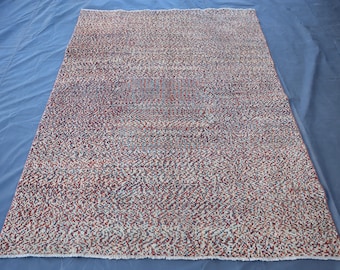 Tappeto Gabbeh afgano 4&#39;8x6&#39;4 piedi tappeto in lana annodato a mano, tappeto tribale boho, tappeto estetico per soggiorno, tappeto neutro, tappeto art déco