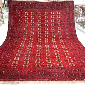 【ロング】トルクメン　アフガニスタン産 絨毯 ラグ War Rug ウォーラグ 79×58cm アフガニスタン産 トルクメン族作