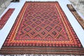 9'7x14'9 Ft Geometrical Vintage Afghan Kilim Rug, Handmade Rug 8x17 ft, Tribal Vintage Barjasta Kilim, Low Pile Wool Rug, Living Room Carpet product logo