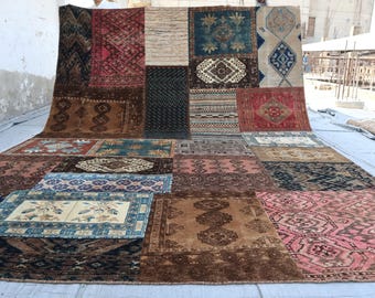7'5x12'9 Ft, Turkmen Rug, Hand knotted Afghan Rug, Turkmen Khuaja Roshnai, Living Room Rug, Bedroom Rug, Dining Table Rug, Big Size Carpet