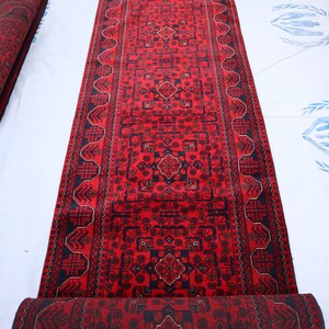 RUNNER RUG 13.0 x 2.8 Ft, Hallway Rug, Handmade Rug, Turkmen Hand Knotted Rug, Wool Rug, Oriental Rug, Turkish Rug, Stair Rug, Corridor Rug