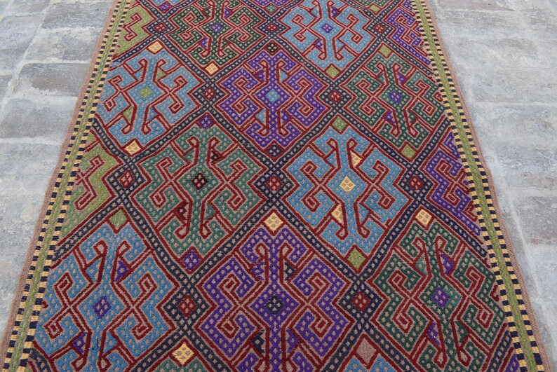 Yamood Kilim Stunning Afghan Kilim Rug 5.0 x 3.2 Ft Afghan Kilem Flatweave Kelim Teppich Handmade Small Afghan Chobi Wool Area Kelim