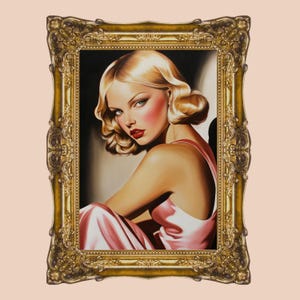 Art Deco Woman Portrait | Vintage Glamour Digital Artwork | Elegant 1920s Hollywood Wall Art | Tamara De Tamara de Lempicka Inspired Print