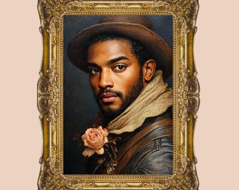 Afro-Victorian Portrait Art Print | Regal Black Man (Digital Download)