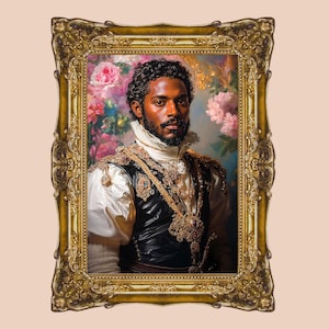 Afro-Victorian Digital Artwork | Man Portrait Artful Print | Instant Download | Printable Vintage Black Arte Painting |