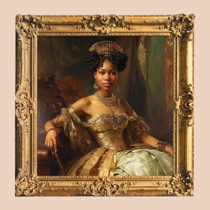 Black Victorian Art | Instant Download | Printable Fine Art | Black Woman Vintage Portrait Print