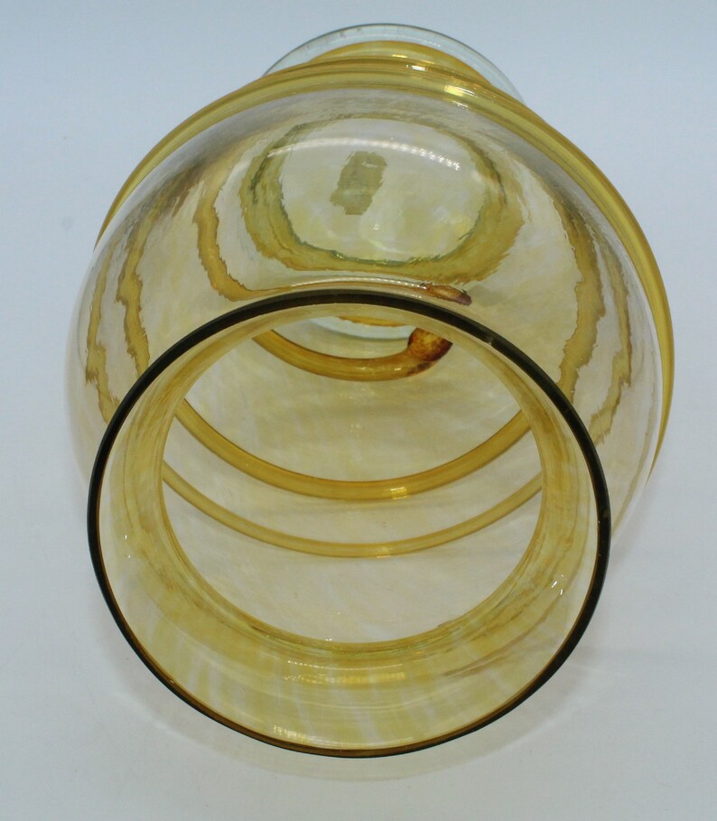 BLENKO Hand Blown 12 Yellow Glass Vase With Applied Etsy