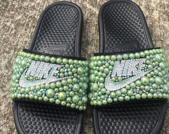 nike rhinestone slides