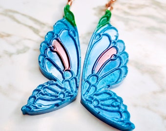 Fairy Wings Earrings - Drop Earrings - Earrings Made of Resin
