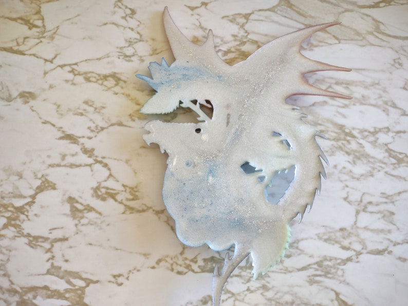 Dragon on Rose Decoration 3D Wall Decor Made in Resin image 4