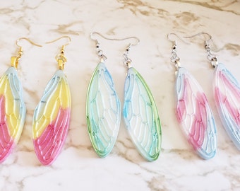 Pride Edition - Fairy Wings Earrings - Drop Earrings - Earrings Made of Resin