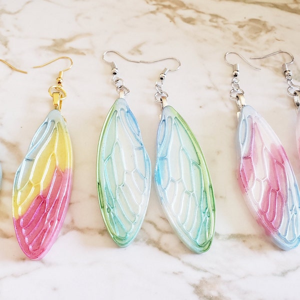 Pride Edition - Fairy Wings Earrings - Drop Earrings - Earrings Made of Resin