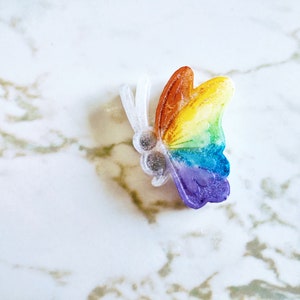 Pride Edition Rainbow Butterfly Semicolon Magnet and Pin Resin image 1