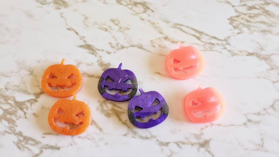 Jack O' Lantern Magnets - Set of 2 Pumpkins - Orange and Purple ...